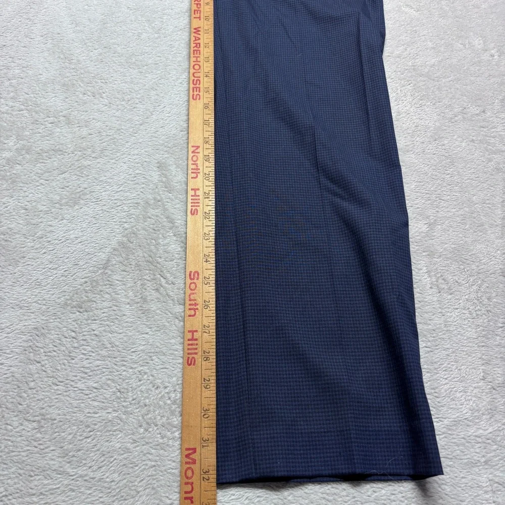 Ralph Ralph Lauren Mens 34x32 Dress Suit Pants Blue Micro Check Stretch